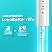 COSLUS Sonic Electric Toothbrush for Adults & Kids: 3 Intensities & 5 Modes Gum-Friendly for Deep Cleaning & Whitening - 2 Types of Heads for Family, Sensitive Teeth, Braces, Travel Home, White, 1PC