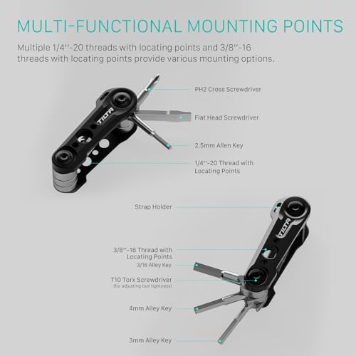 Tilta Multi-Functional Mini Tool Kit, 6 in 1 Folding Tool Set including 6 Specifications Wrenches - Image 2