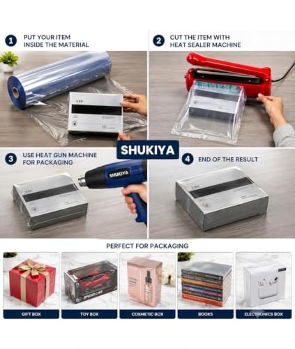Image of Transparent Gift Wrapping Vacuum Shrink Roll 20 Inch x 5 Meter Heat Shrink Sheet for Gift Packing Wedding Valentine's Hampers
