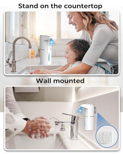 Image of Automatic Soap Dispenser,Touchless for Home Bathroom, Office, Kitchen,1200mAh Battery with Auto-Clean,Sensor Hand Wash Dispenser with 3-Speed Adjustable Foaming Handwash Dispenser