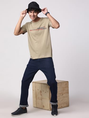 Image of ADRO 100% Cotton Lycra Tshirts for Men Combo Pack of 3 | Regular Fit | Printed T Shirt | Round Neck Half Sleeve| Mens Tshirts