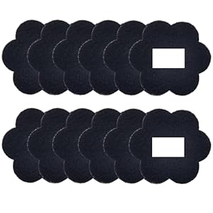 12-Pack Universal Stick-on Trash Can Odor Absorbing Filters, Activated Charcoal Purifying Deodorizer for Trash Cans, Compost Buckets, Countertop and Recycle Bins (6.7-inch-Flower)