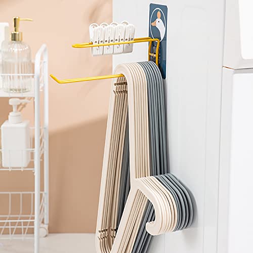RASTKY Perchero de Pared de Almacenamiento de 2 Capas, Adhesivo Acrílico, Colgador de Pared con Pulverizador de Hierro Forjado para Armario, Cuarto de Lavado (pato kaká)