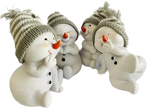 khevga Weihnachtsdeko Deko-Figuren Schneemann grau im 4er Maße sitzend khevga Weihnachtsdeko Deko-Figuren Schneemann grau im 4er Maße sitzend