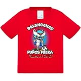  Camiseta bebé frase palanganas puños fuera parodia robot de los 80 para nostálgicos futboleros de Sevilla - Rojo, 1 año