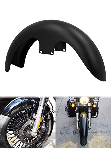 Image of 21-Inch Front Fender Fit for Harley Touring 1996-2023 | Matte Black Front Mudguard for 130 /R21 Tires, Fits Road King, Road Glide, Street Glide, Electra Glide and Custom Baggers