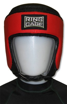 Muay Thai Competition Headgear - RED - for Boxing, Muay Thai, MMA, Kickboxing-Large
