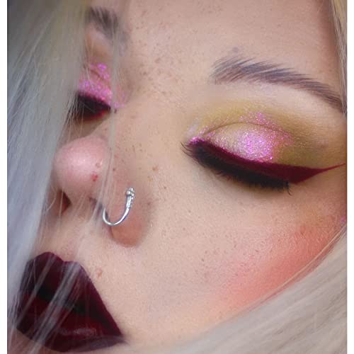 De'lanci Glitter Eyeshadow, Highly Pigmented Pink Multichrome Eyeshadow Last For 24 Hour, Bright Korean Eye Makeup Glitter Eyeshadow, Intense Color Shifting Shimmer Eye Shadow, Talc Free, Rose Purple #TOP1