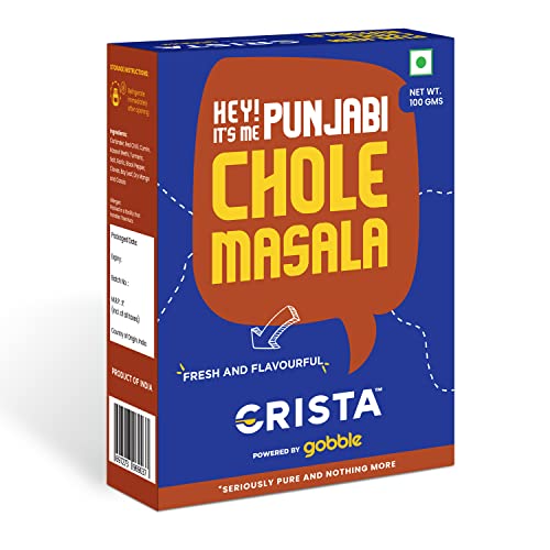 Image of CRISTA Punjabi Chole Masala | Amritsari Channa Mixed Spice Blend | No Added Sugar | Vegan | Zero added Colours, Fillers, Additives & Preservatives | 100 gms