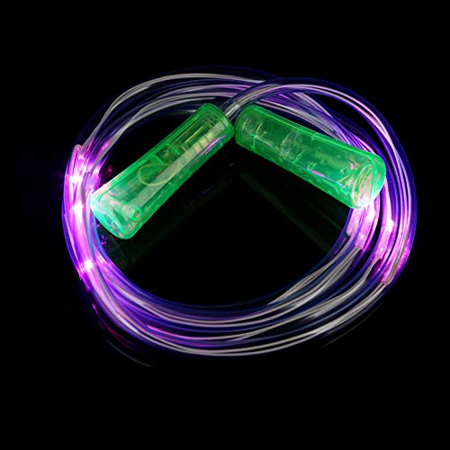 STARLIT LED Light Up Skipping Rope Glow in The Dark Jump Rope Indoor Fitness Skipping Toy for Kids Adults Home Exercise Green