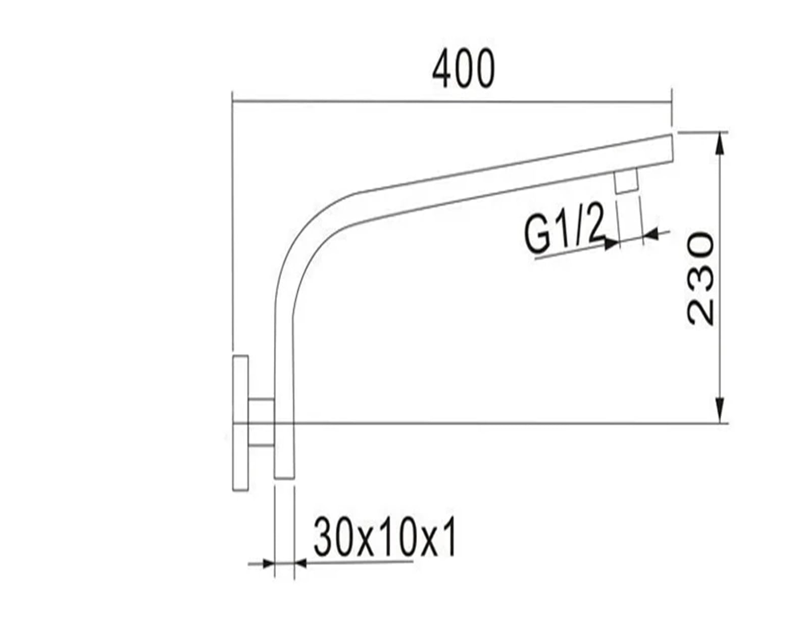 Cabezal de Ducha de Pared con Brazo de Ducha y Grifo para Fregadero de Cocina, de latón Cromado y Cuadrado