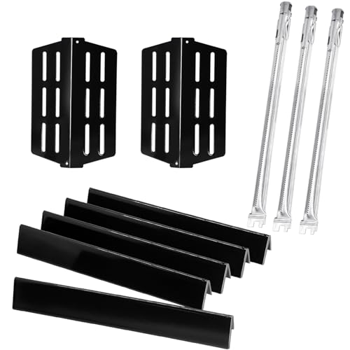 Hiorucet Genesis E-330 Grill Parts for Weber Genesis 300 Series with Front-Mounted Control E310 E320 E330 S310 S320 CEP310 CEP320 EP310, 7620 7621 Flavorizer Bar 65505 Heat Deflector 62752 Burner