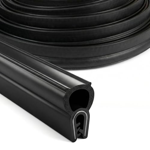 DTLLCZP Joint de porte universel de voiture - 3 m - Profil d'étanchéité en caoutchouc EPDM - Noir - Sans colle - Protection des bords avec joint supérieur...