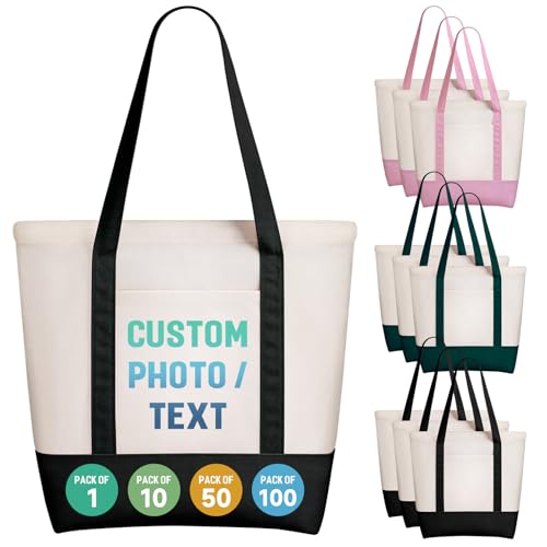 Fyore 10-Pack Custom Logo Canvas Tote Bags