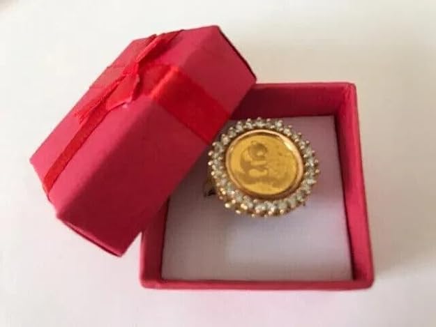 Finecreation_usa-1.00 Ct Round Cut Lab Created Diamond Gorgeous PANDA BEAR COIN Beauty Wedding Ring 14K Yellow Gold Finish