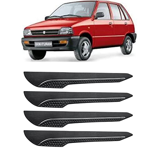 Image of AOSIS-Car Bumper Protector /Bumper Guard for Maruti Suzuki 800 with Single Chrome Stripe (4-Pcs)