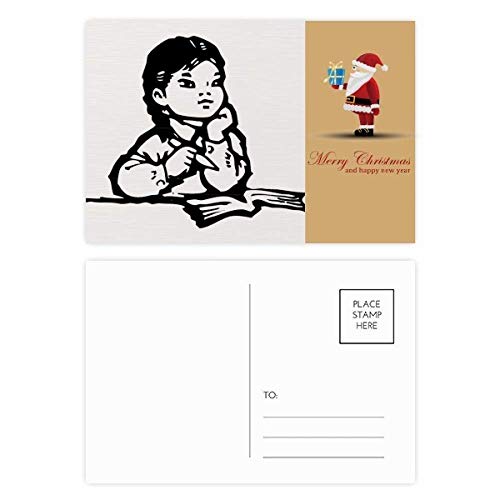 Cartes postales pour fille Père Noël Noir pour illuminer vos soirées de décembre
