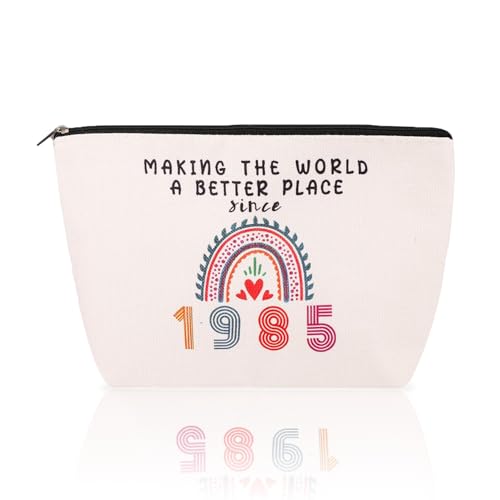 40 Year Old Birthday Cosmetic Bags, Ideas 40 Year Old Birthday Gifts Cosmetic Bags, 1985 Rainbow Make Up Bag, for Women Teacher Mom Wife Sister Friend (1985)