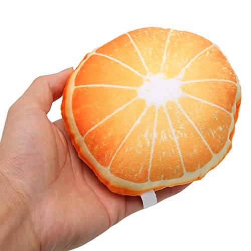 Firlar Obst-Plüsch-Hundespielzeug, Lustiges, Attraktives Kauspielzeug für Haustiere Zum Waschen der Zähne, Niedliches, Interaktives, Weiches, Bissfestes, Quietschendes(Orange)