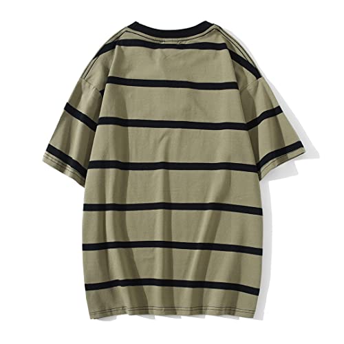 Emo Short Sleeve Oversized T Shirts for Women Men Crewneck Color Block Stripe Tops Grunge Aesthetic Goblincore Clothes2