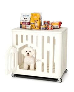 Hominewti Heim für Haustiere, Hundekäfige für kleine Hunde im Innenbereich, Hundehütten und Häuser mit Einer Tür für Welpen und Katzen, tragbare Haustierhütte mit Rädern und Kunststoffwanne