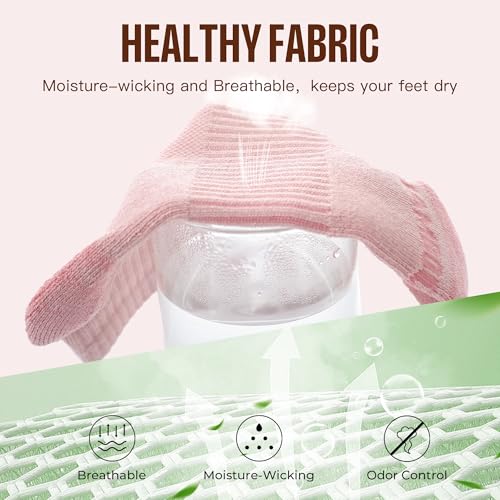 BAMBOO COOL Ankle Socks Womens Athletic Running Socks Moisture-Wicking Bamboo Viscose Cushioned Anti-Blister 5/6 Pairs3