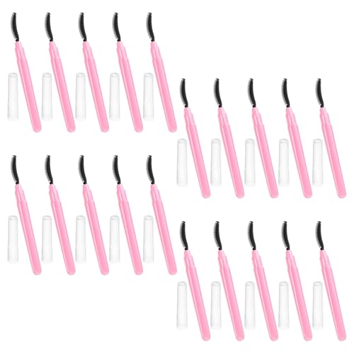 LRXIYODE 20 Unidades Cepillo de Silicona para Pestañas Diseño Flexible y Tapa Protectora, Peine para Cejas y Pestañas Adecuado para Extensiones y Cuidado Diario