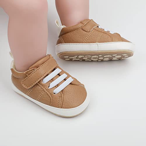 Image of E-FAK Baby Shoes Boys Girls Infant Sneakers Non-Slip Rubber Sole Toddler Crib First Walker Shoes