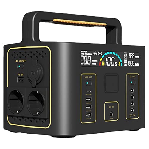 Station D'énergie Portable, Générateur Électrique 500W 481Wh Groupe Électrogène De Secours avec Prises AC 220V/DC 12V/USB Type-C Générateur Solaire pour Balcon, Camping Et Camping-Cars