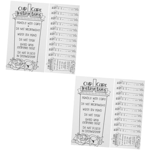 Carte d'instructions de soins anti-rayures Uonlytech guide nettoyage coupe et tasse