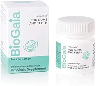 BioGaia Prodentis Mint Lozenges, A Dental Probiotic for Men and Women, Promotes Healthy Teeth and Gums, Fights Bad Breath, Alcohol Free, 30 Lozenges