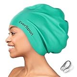EverSport Extra Large Swim Cap for Braids and Dreadlocks, Silicone Swimming Pool Cap for Women Men A