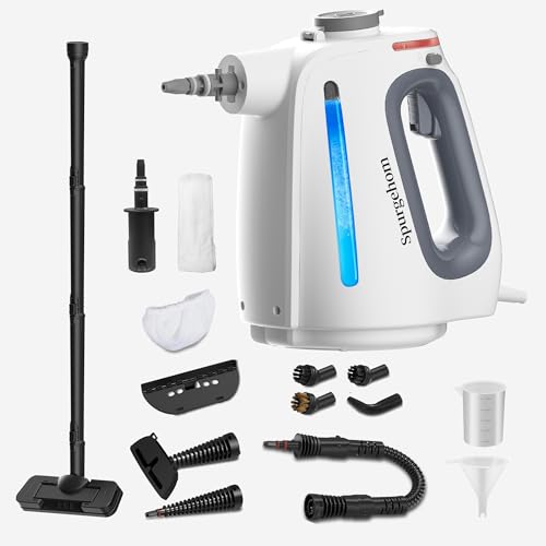 Image of Spurgehom 1350W Handheld Steam Cleaner with 15-Pc Accessories(including mop) & 550ML Tank - 3Bar Dirty-Free Steamer for Floors, Cars, Upholstery, and Multi-Surface Home Cleaning