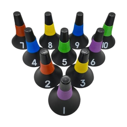 Vaveren 10Pcs Football Cones Roadblocks Signs Multifunctional Strong Identification Football Training Markers for Indoor Outdoor Games