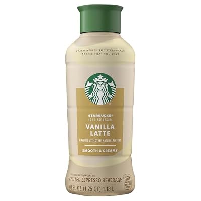 Starbucks Iced Espresso Vanilla Latte Coffee, 40 Fl Oz Bottle, Naturally Flavored Chilled Espresso Beverage