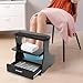 RustyVioum Foot Rest Pedicure Trolley w/ 4 Wheels, Portable Foot Bath Spa Cart w/Practical Drawer Pedicure Foot Rest for Beauty Salons Hair Salons Bathrooms, Black