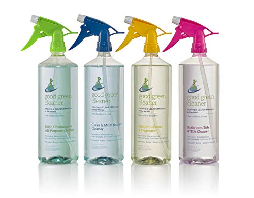 Good Green Cleaner Glass & Multi Surface Cleaner Starter Set | 32 Ounce, Reusable Spray Bottle | Biodegradable Formula | Daily Cleaner | Ammonia And Streak Free | Includes 1 Pod #TOP4