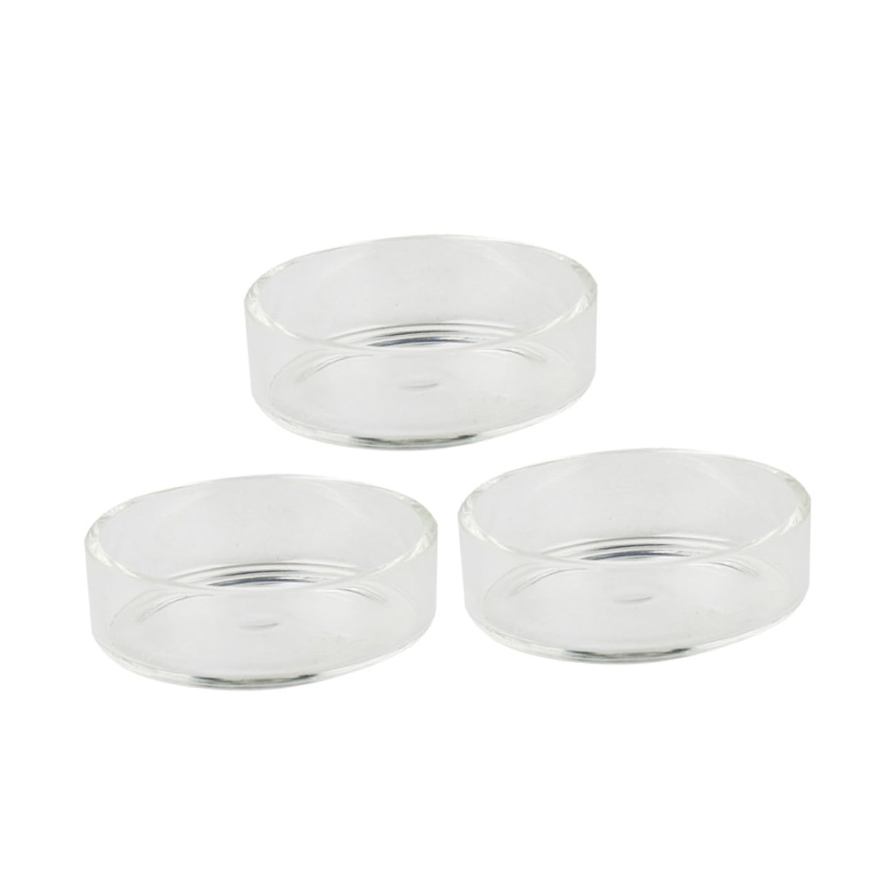 5 Cuencos Redondos de Vidrio Transparente Comedero Multipropósito Delicado Diseño Blanco de Alta Luminosidad para Comida de Camarones para Acuarios y Peces