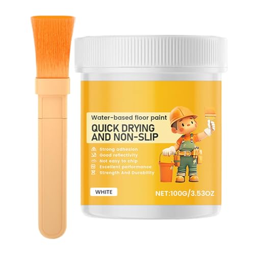 Genérico Pintura Epoxi Impermeable Para Pisos A Base De Agua, Pintura Antideslizante Para Pisos De Concreto De 100 G Con Pincel, Pintura Para Pisos A Base De Agua De Secado Rápido