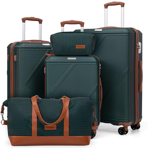 CONCEPTEN 5-Piece Luggage Set with Wheels & TSA Lock