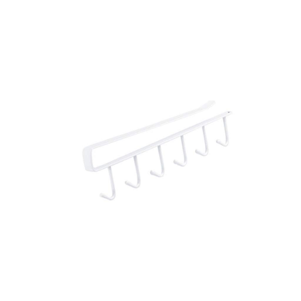 MOBYGKFY Wrought Iron Storage Rack, Cabinet Multi-Function Punch-Free Clothes Hook, Wardrobe Finishing Rack Row Hook Wardrobe Storage Rack Hook(Wit)