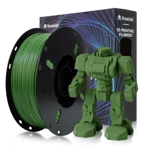 VOXELAB Carbon Fiber PETG 3D Printer Filament, PETG Carbon Fiber Grass Green Filament 1.75mm 1KG (2.2 LBS) 1 Spool, 3D Printing Material, Dimensional Accuracy +/- 0.02 mm, PETG CF Grass Green