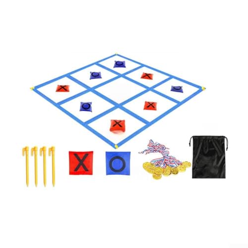 ZAMETTER Kit de día deportivo para exteriores, gigante, Ti-c T-ac, juego de lanzamiento de puf para la escuela, integración sensorial y coordinación ojo-mano, juguete de entrenamiento para niños