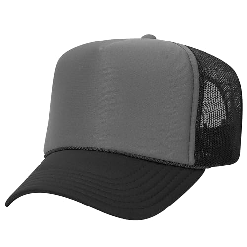 Image of OTTO Polyester Foam Front 5 Panel High Crown Mesh Back Trucker Hats in 97, Bulk, Wholesale