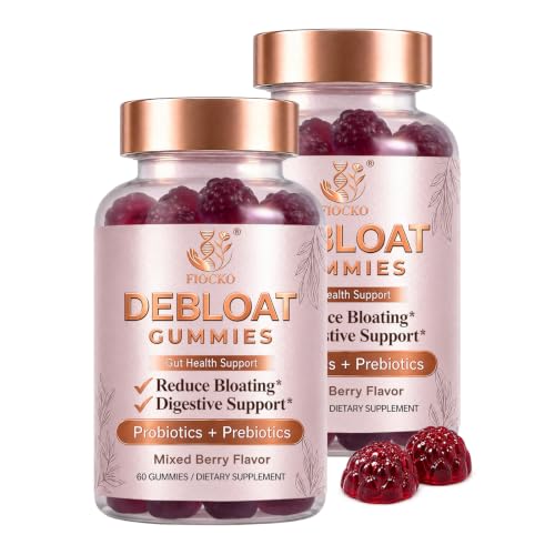 fiocko Probiotics for Women Gummies, Debloat Gummies with Prebiotic Fiber Supplement & Apple Cider...