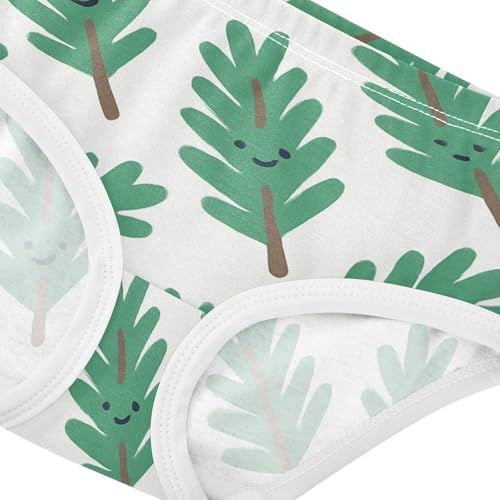 Christmas Pine Branches Pattern Elastic Waistband Girls' Panties Briefs Underwear for Kids in Sizes 2T,3T, 4T, 5T, 6Y and 8Y4