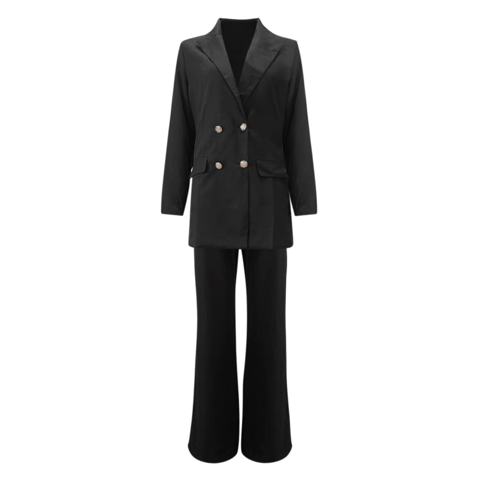 Conjunto de 2 piezas para mujer, elegante traje de negocios, blazer ligero, ceremonia formal, blazer y pantalones de talla grande, traje de ceremonia de moda, manga larga, para oficina