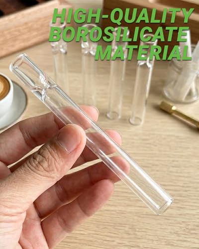 Image of 20 Pcs Borosilicate Glass Tubes 4 Inch (10 cm), Thick Glass Blowing Tubes, 2mm Wall Heat Resistant for Lab Experiments DIY Projects Industrial Use, Acid Alkali Resistant, Transparent