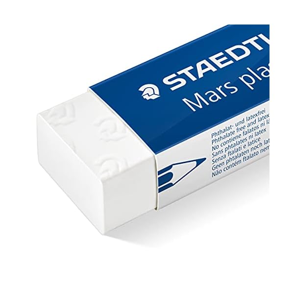 Staedtler 526 50 BK Mars Plastic, Premium Qualität, Vinyl-Radiergummi, weiß, latexfrei, alterungsbeständig, minimales… – Bild 4
