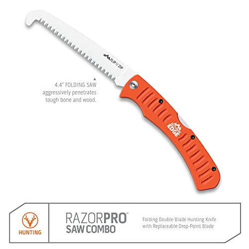 Outdoor Edge 2813-0104 Razorpro Double Blade Folding Hunting Knife & Filp N' Zip Bone Saw thumb #3